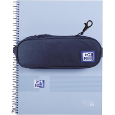 Trousse Oxford Kangoo à crochet en B - Poche intérieure en filet - Fermeture élastique pour cahiers - Semi-rigide - 21 x 8 x 4,8