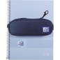 Trousse Oxford Kangoo à crochet en B - Poche intérieure en filet - Fermeture élastique pour cahiers - Semi-rigide - 21 x 8 x 4,8