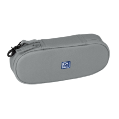 Trousse Oxford Kangoo à crochet en B avec poche intérieure en filet et fermeture élastique pour cahiers - Semi-rigide - Grise