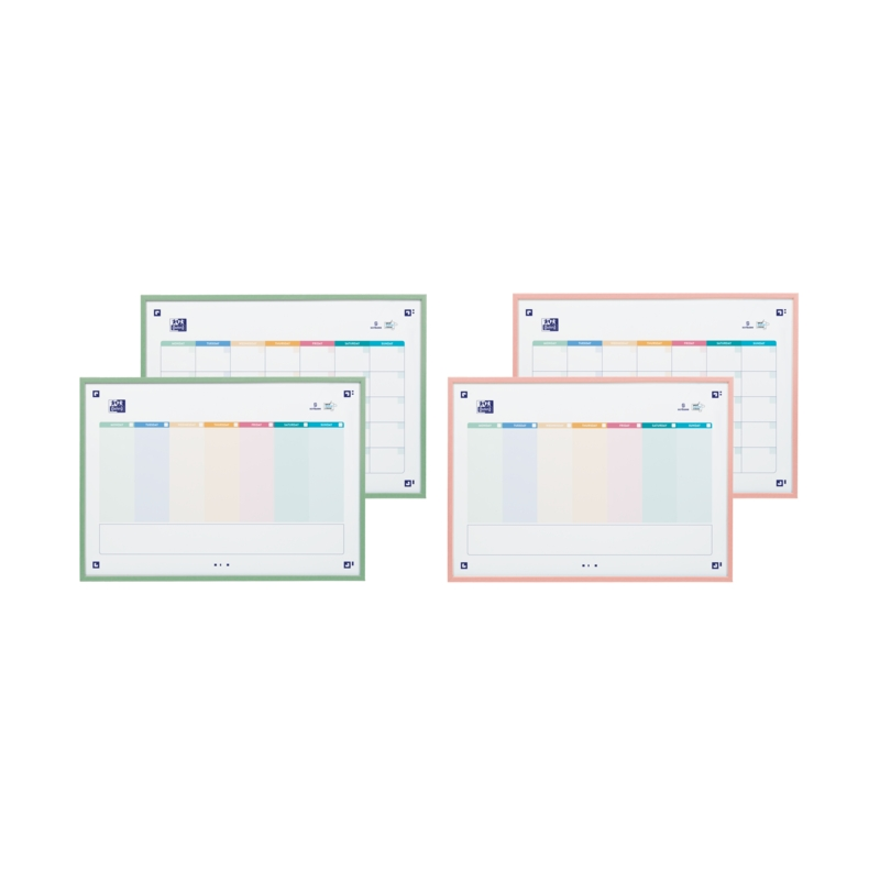 LOT de 4 Agenda Oxford A3 Réversible Semaine&Mois + Compl - 2 Couleurs - Grand Format pour une Organisation Efficace