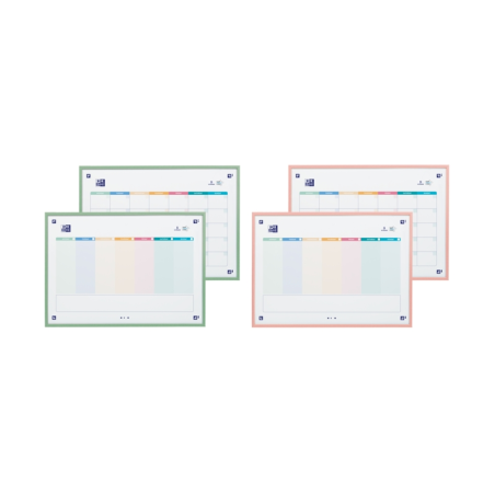LOT de 4 Agenda Oxford A3 Réversible Semaine&Mois + Compl - 2 Couleurs - Grand Format pour une Organisation Efficace