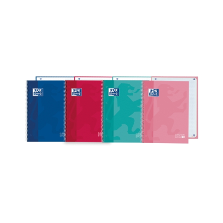 LOT de 5 Cahier à spirale Oxford - Format A5+ - 80 feuilles - Quadrillage 5x5 mm - Couverture rigide - Numérisation de texte via