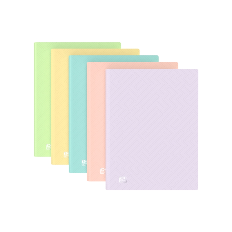 LOT de 10 Oxford A4 20F PP TR Past St - Carnet relié - Format A4 - 20 feuilles - Papier résistant - Design moderne et élégant