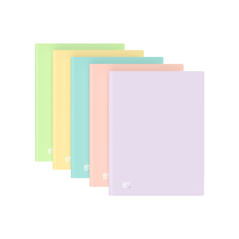 LOT de 10 Oxford A4 40F PP TR Past St - Carnet à couverture rigide - Format A4 - 40 feuilles - Papier robuste - Design moderne