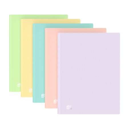 LOT de 10 Oxford A4 40F PP TR Past St - Carnet à couverture rigide - Format A4 - 40 feuilles - Papier robuste - Design moderne