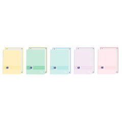 LOT de 5 Cahier à spirale Oxford Live and Go - Format A4+ - 80 feuilles - Lignes simples - Couverture plastique - Numérisation d