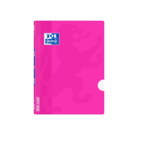 Cahier agrafé Oxford - Format A5+ - 48 feuilles - Quadrillage 4x4 mm avec marges - Couverture plastique - Risque de transparence