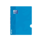 Cahier agrafé Oxford - Format A5+ - 48 feuilles - Quadrillage 4x4 mm avec marges - Couverture plastique - Résistant à la transpa