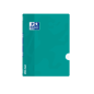 Cahier agrafé Oxford - Format A5+ - 48 feuilles - Quadrillage 4x4 mm avec marges - Couverture plastique - Encre transparente - B
