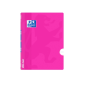 Cahier agrafé Oxford - Format A5+ - 48 feuilles - Ligné 3,5 mm avec marges - Couverture plastique - Résistant à la transparence