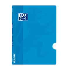 Cahier agrafé Oxford - Format A4 - 48 feuilles - Quadrillage 4x4 mm avec marges - Couverture plastique - Transparence d'encre -