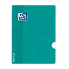 Cahier agrafé Oxford - Format A4 - 48 feuilles - Quadrillage 4x4 mm avec marges - Couverture plastique - Encre transparente - Bl