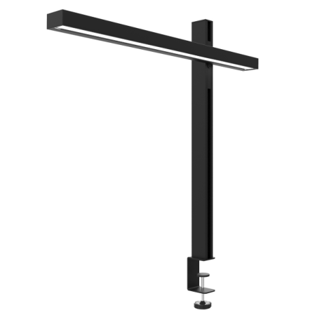 Lampe de bureau LED Unilux Zenith à pince - Bras pivotant et coulissant - Interrupteur tactile - Minuterie - Noire