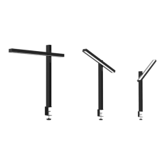 Lampe de bureau LED Unilux Zenith à pince - Bras pivotant et coulissant - Interrupteur tactile - Minuterie - Noire