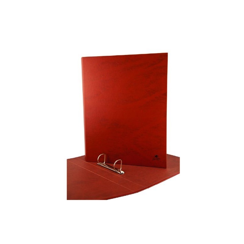 LOT de 10 Mariola Classeur à 2 anneaux en papier laminé doublé de carton et cuir – Format folio naturel – Anneaux mixtes 25 mm