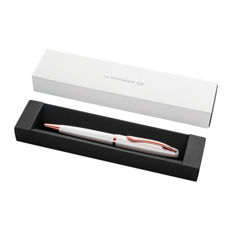 Stylo bille rétractable Pelikan Jazz Noble - Pointe de 1 mm - Mécanisme à rotation - Recharge bleue 337M - Coffret cadeau - Déta