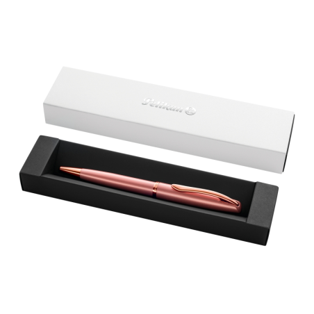 Stylo bille rétractable Pelikan Jazz Noble - Pointe de 1 mm - Mécanisme à rotation - Recharge bleue 337M - Coffret cadeau - Déta