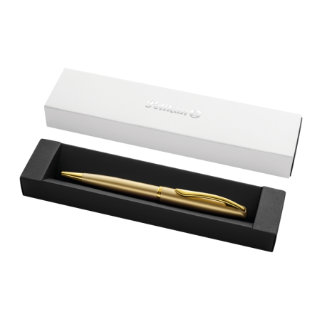 Stylo bille rétractable Pelikan Jazz Noble - Pointe de 1 mm - Mécanisme à rotation - Recharge bleue 337M - Coffret cadeau - Déta