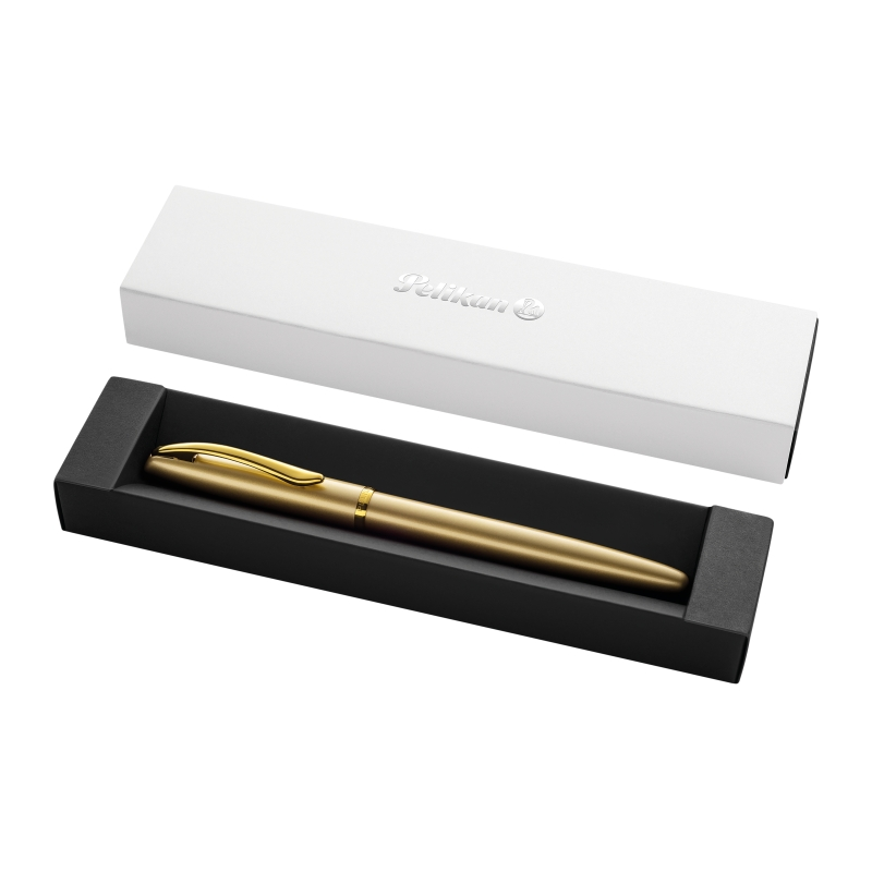 Stylo plume Pelikan Jazz Noble - Plume moyenne - Corps satiné avec détails chromés - Mécanisme à cartouche universel - Coffret c