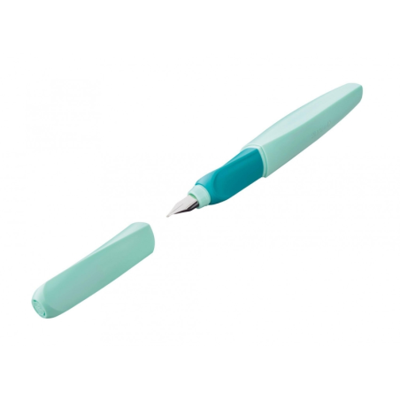 LOT de 10 Stylo plume Pelikan Twist - Plume moyenne - Utilisation ambidextre - Section triangulaire transversale - Comprend 2 ca