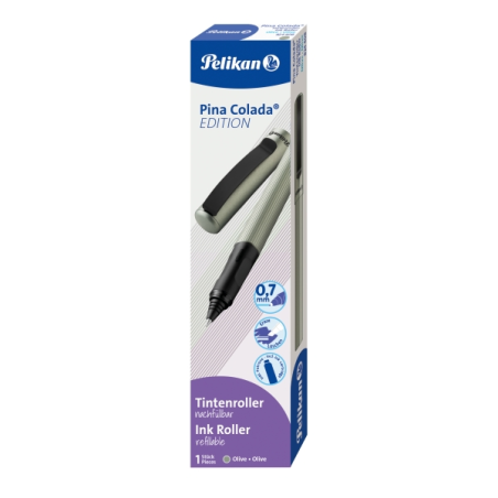 LOT de 8 Stylo bille rechargeable Pelikan Pina Colada - Pointe de 0,7 mm - Prise en main ergonomique ambidextre - Corps à effet