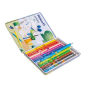Pelikan - Boîte de 12 crayons de couleur jumbo - Boîte en métal - Forme triangulaire - Corps décoré - Lavables - Non toxiques -