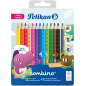 Pelikan - Boîte de 12 crayons de couleur jumbo - Boîte en métal - Forme triangulaire - Corps décoré - Lavables - Non toxiques -