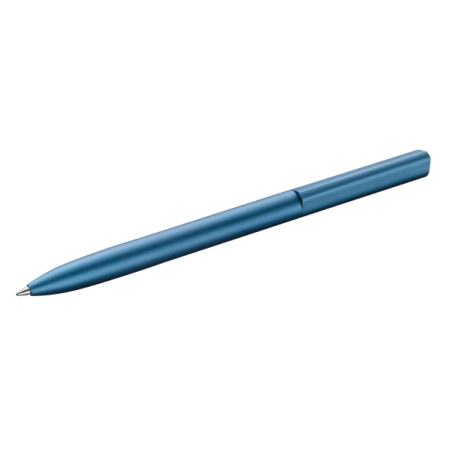 LOT de 5 Stylo bille rétractable Pelikan Ineo - Pointe de 1 mm - Mécanisme à rotation - Recharge 337M - Bleu - Aluminium anodisé
