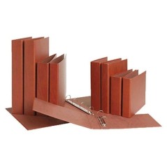 ✅ LOT de 10 Mariola Classeur à 4 anneaux en cuir cartonné gaufré – Taille quart naturel – Anneaux ronds d en stock