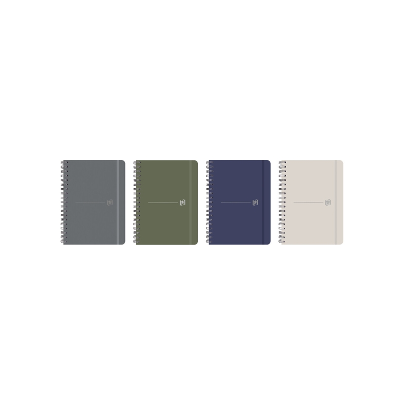 LOT de 4 Cahier à spirale Oxford - Format B5 - 96 feuilles pointillées - Couverture rigide - Couleurs assorties