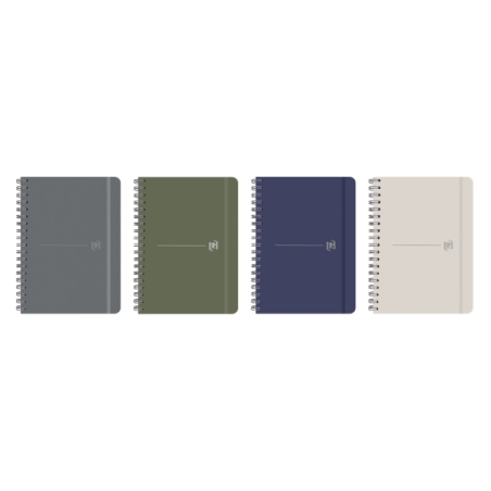 LOT de 4 Cahier à spirale Oxford - Format B5 - 96 feuilles pointillées - Couverture rigide - Couleurs assorties