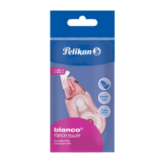 Ruban correcteur Pelikan Fancy Roller Polibag - 6 mètres - 5 mm de largeur - Capuchon coulissant - Poignée ergonomique en caoutc