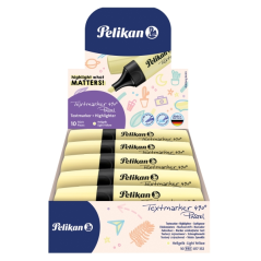 LOT de 10 Marqueur fluorescent Pelikan Textmarker 490 - Ergonomique - À base d'eau - Pointe biseautée avec 3 épaisseurs de trait
