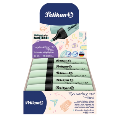 LOT de 10 Marqueur fluorescent Pelikan Textmarker 490 - Ergonomique - À base d'eau - Pointe biseautée avec 3 épaisseurs de trait