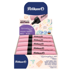 LOT de 10 Marqueur fluorescent Pelikan Textmarker 490 - Ergonomique - À base d'eau - Pointe biseautée avec 3 épaisseurs de trait