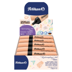 LOT de 10 Marqueur fluorescent Pelikan Textmarker 490 - Ergonomique - À base d'eau - Pointe biseautée avec 3 épaisseurs de trait