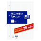 Recharge Oxford Format A4 Carré 4x4mm 4 Trous - 80 Feuilles + 20 90gr Offertes avec Marge