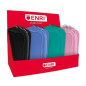 Présentoir Enri de 20 valises de transport avec 3 compartiments - Fermetures éclair - En polyester - Couleurs assorties