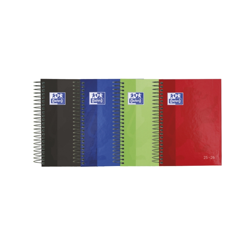 LOT de 10 Agenda semainier à spirales Oxford School 25/26 - Format CM1 - Couverture extra rigide et brillante - Coins microperfo