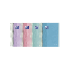 LOT de 8 Agenda scolaire Oxford Touch Pastel 25/26 spirales semainier - Format CM1 - Couverture extra-dure enduite tactile - Coi