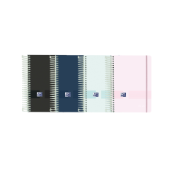 LOT de 8 Agenda scolaire Oxford Live & Go 25/26 jours à spirales - Lot de 8 - Couverture plastique opaque - Coins micro-perforés