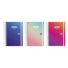 LOT de 8 Agenda scolaire Oxford Gradient 25/26 pages à spirales - Format 8º - Couverture extra rigide - Coins microperforés - Es