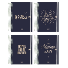 LOT de 8 Agenda scolaire Oxford So Chic 25/26 jours à spirales - Lot de 8 - Couverture extra rigide - Coins micro-perforés - Esp