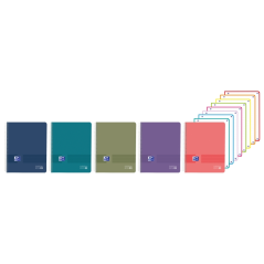LOT de 5 Cahier à spirale Oxford Live and Go - Format A4+ - 160 feuilles - Lignes simples - Couverture en polypropylène - Couleu