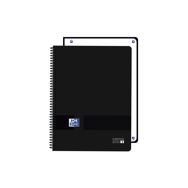 Cahier à spirale Oxford Live and Go - Format A4+ - 80 feuilles - Quadrillage 5x5 mm - Couverture plastique - Numérisation de tex