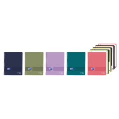 LOT de 5 Cahier à spirale Oxford Live and Go - Format A4+ - 120 feuilles - Lignes simples - Couverture plastique - Numérisation