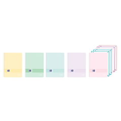 LOT de 5 Cahier à spirale Oxford Live and Go - Format A4+ - 120 feuilles - Quadrillage 5x5 mm - Couverture plastique - Anti-tran