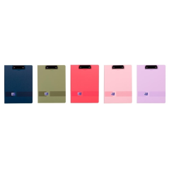 LOT de 10 Porte-documents Oxford Live and Go avec couvercle - Clip en métal - Poche intérieure - Ouverture à 360° - Couleurs ass