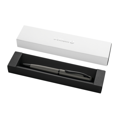 Stylo bille rétractable Pelikan Jazz Noble - Pointe de 1 mm - Mécanisme à rotation - Recharge bleue 337M - Coffret cadeau - Fini