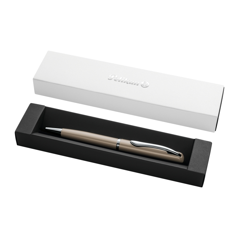 Stylo bille rétractable Pelikan Jazz Noble - Pointe de 1 mm - Mécanisme à rotation - Recharge bleue 337M - Coffret cadeau - Fini